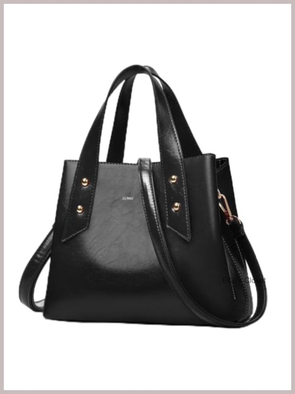 Medium Shoulder Handbag Structured Top-Handle Purse Faux Leather Crossbody